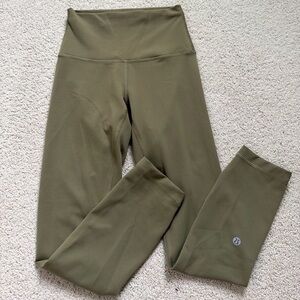 Lululemon Wunder Train HR Crop 23” Bronze Green Size 2